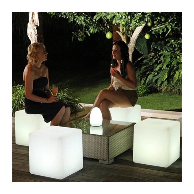 Cub taburet LED RGB, control telecomanda, IP65,